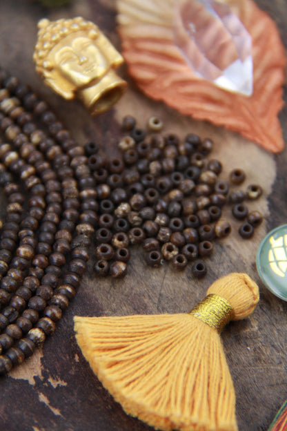 Coffee: Brown, Tan Round Spacer Bone Beads, 3x2mm, 198 pieces