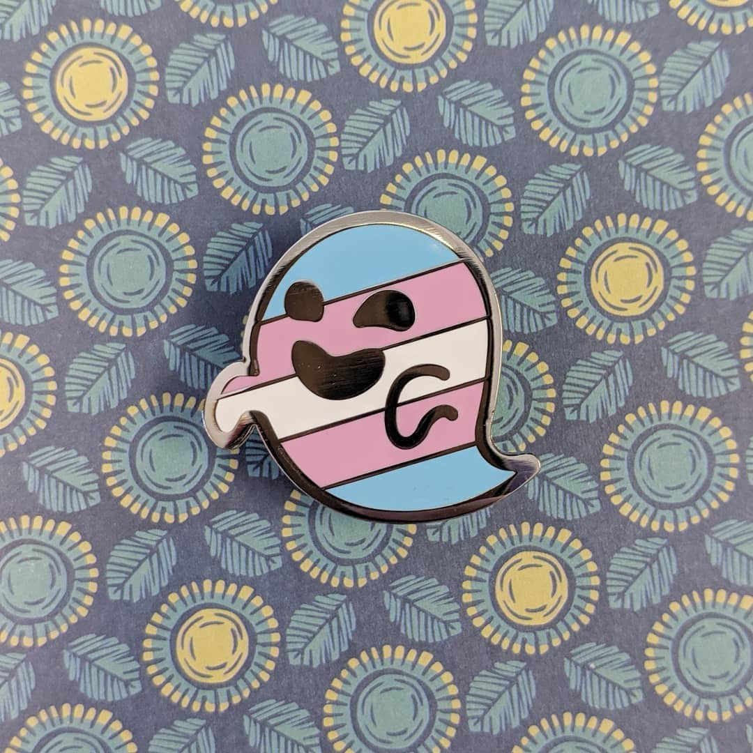 Transphantasm (transgender pride) hard enamel pin