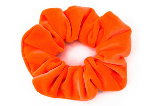 Luxe Velvet Scrunchie | neon orange