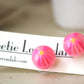 Pink Encase Daisy Flower Ball Stud Earrings
