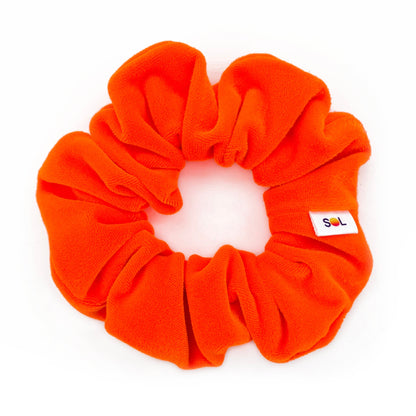 Luxe Velvet Scrunchie | neon orange