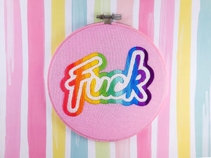 6" Rainbow FUCK Embroidery Kit