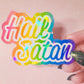 Hail Satan - Rainbow Holographic Sticker, 3 x 2.25 in.