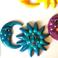 Mini sun moon mexican ceramic garden outside decoration