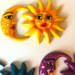 Mini sun moon mexican ceramic garden outside decoration