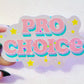 Pastel Cloud Pro Choice Holographic Sticker, 3.5 x 2 in.