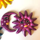 Mini sun moon mexican ceramic garden outside decoration