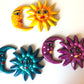 Mini sun moon mexican ceramic garden outside decoration