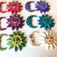 Mini sun moon mexican ceramic garden outside decoration