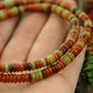 Retro Mix: Orange, Brown, Green Bone Beads, 5x2mm, 18" strand