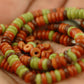 Retro Mix: Orange, Brown, Green Bone Beads, 5x2mm, 18" strand