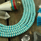 Minty Fresh: Aqua, White Bone Beads, 5x2mm, 18" strand