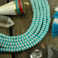 Minty Fresh: Aqua, White Bone Beads, 5x2mm, 18" strand