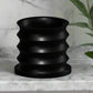 Rippled Plant Pot with Drainage – Modern Organic Indoor Planter with Saucer, 3D Printed Wavy Pot for Houseplants - BRIM