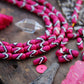 Bright Pink Teardrop: Handmade Bone Beads, 6x12mm, 16 Pieces