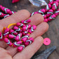 Bright Pink Teardrop: Handmade Bone Beads, 6x12mm, 16 Pieces