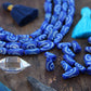 Cobalt Teardrop Bone Beads: Spiral Design, 6x12mm, 16 pieces