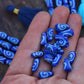 Cobalt Teardrop Bone Beads: Spiral Design, 6x12mm, 16 pieces