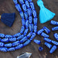 Cobalt Teardrop Bone Beads: Spiral Design, 6x12mm, 16 pieces