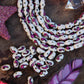 Hand Painted Pink Comma Barrel Beads, 5x8mm, 23 pieces