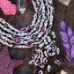 Hand Painted Pink Comma Barrel Beads, 5x8mm, 23 pieces