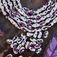 Hand Painted Pink Comma Barrel Beads, 5x8mm, 23 pieces