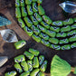 Green < > Arrow: Hand Painted Teardrop Bone Beads, 6x13mm, 16 pieces