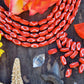 Orange & White Diamond Tube: Handmade Bone Beads, 7x13mm, 16 pieces