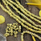 Yellow Tumbling Dice: Hand Carved Bone Beads, 5x5mm, 48 pieces