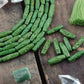 Forest Green: Hand Carved Bone Beads, 5x19mm, 10 pieces