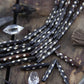 Brown Dotted Tube: White Polka Dot Bone Beads, 7x35mm, 5 pieces