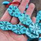 Turquoise Hexagon: Blue Bone Beads, 24x30mm, 6 pieces