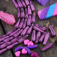 Lavender Teardrop: Hand Carved Bone Beads, 7x25mm, 8 pieces