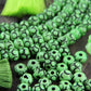 Lime Loops: Green Hand Carved Bone Beads, 11x8mm, 22 pieces