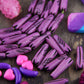 Lavender Teardrop: Hand Carved Bone Beads, 7x25mm, 8 pieces