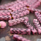 Pastel Pink Chevron Rectangle: Bone Beads, 6x28mm, 8 pieces