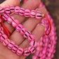 Pink & Black Melon: Hand Carved Bone Beads, 10x8mm, 26 pieces