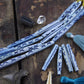 Airy Denim Blue Tribal Tube: 2" Bone Beads, 8x50mm, 4 Pcs