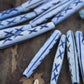Airy Denim Blue Tribal Tube: 2" Bone Beads, 8x50mm, 4 Pcs