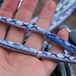 Airy Denim Blue Tribal Tube: 2" Bone Beads, 8x50mm, 4 Pcs