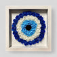 9” x 9” Handmade Evil Eye Nazar Boncuk Mal De Ojo Rose Flower Shadowbox