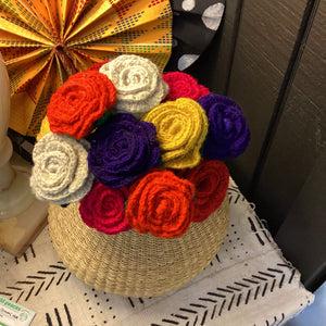 Handmade Fair Trade Wool Rose – Eco-Friendly, Crocheted, Unique Floral Decoration
