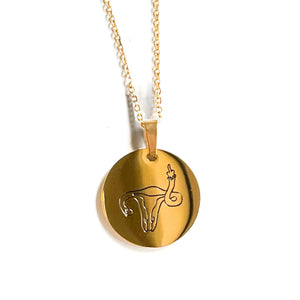 Uterus Middle Finger Circle Necklace