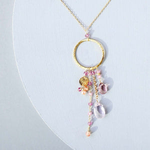 The Ammil Necklace - Rose Pink Gemstones