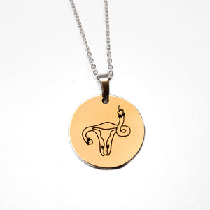Uterus Middle Finger Circle Necklace