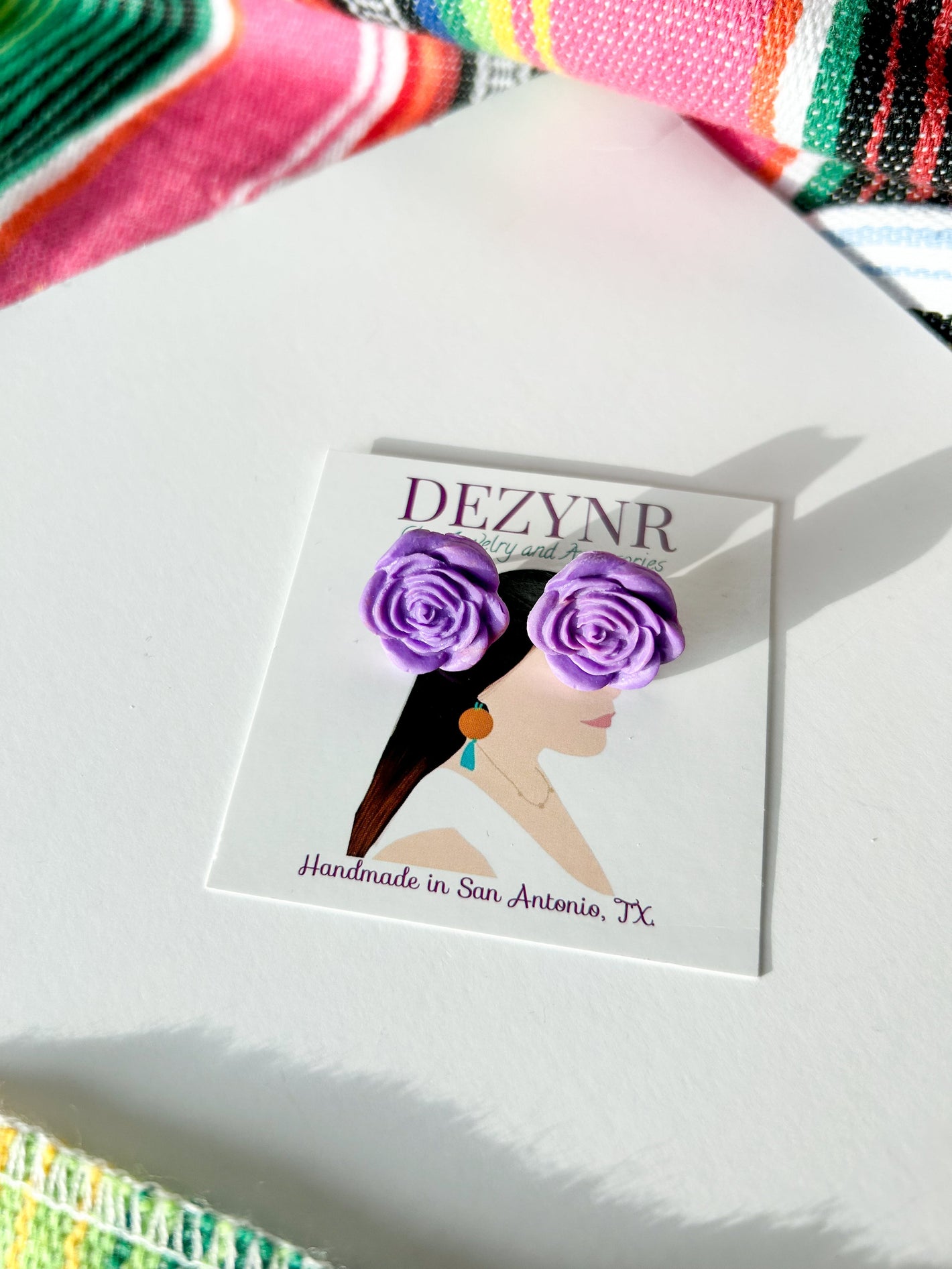 Purple rose studs