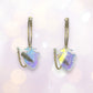 Last Chance! Chopped Heart Hoops - Dreamy Iridescent