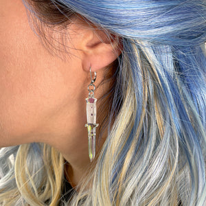 Last Chance! A Knife Less Ordinary Dangle Earrings - Iridescent