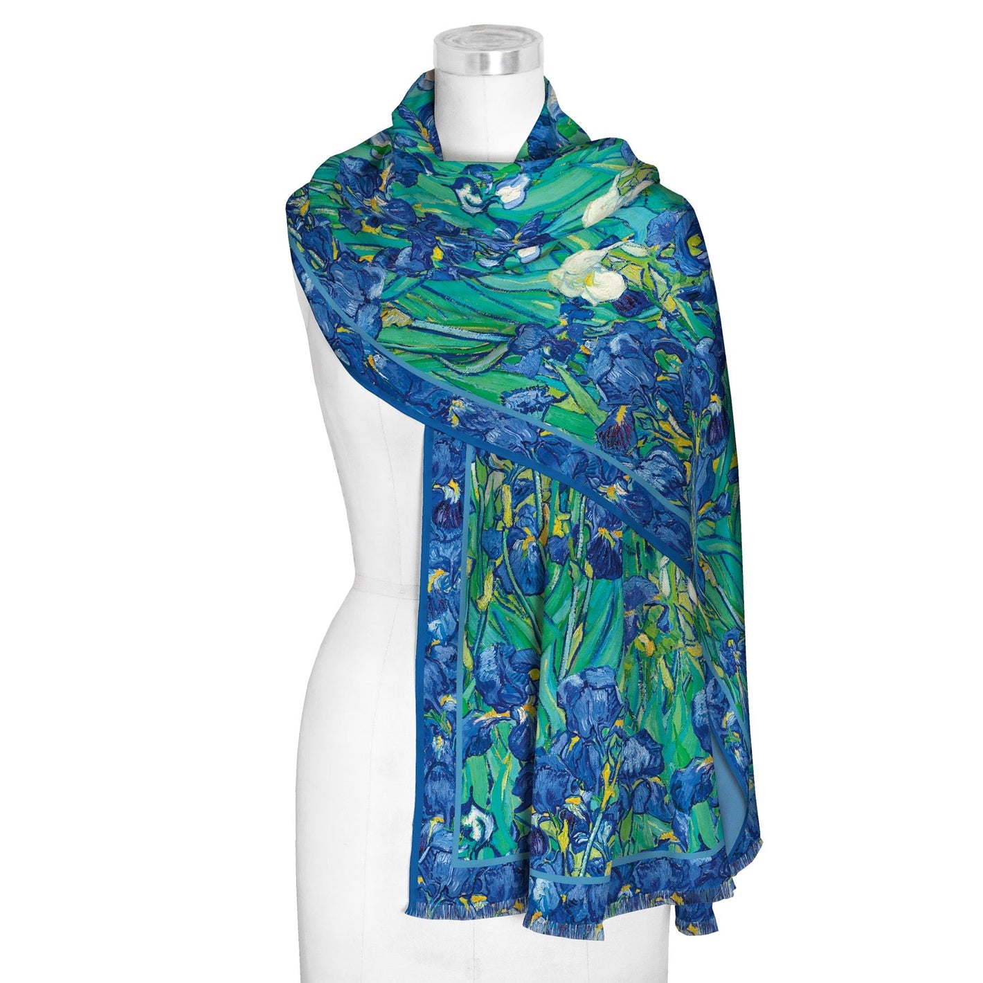 van Gogh Irises Silk Blend Shawl – Lightweight Wrap for Women