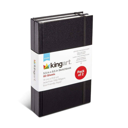 Hardcover Sketchbook 5.5” x 8.5” - 80 Pages 2-Pack